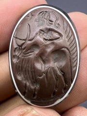 Rare Medieval Intaglio Seal Cylinder Jasper Stone Stamp Bead