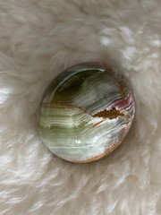 Marble Alabaster Carved Polished Egg Art Decor Paperweight 3″ Long