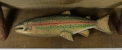Wood Decorative Fishing Shelf Trout Rustic Lake Cabin Cottage Fathers Day 1980s