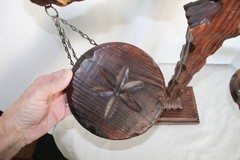 Hand-Carved Wooden Scales of Justice Balance Scale | Rustic Folk Art Decor