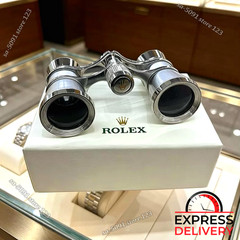 Rolex Opera Binoculars Silver Display Desk Collectible Rare Luxury
