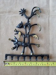 Vintage Wall Hook Bremen Town Musicians Cast Aluminum USSR 8 Hooks 1970s