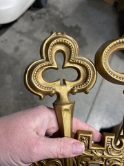 Set Of 2 Sexton Cast Metal Wall Skeleton Keys Gold Brass 1971