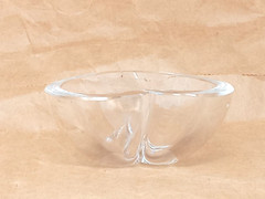 Orrefors Kosta Boda Sweden Lead Crystal Heart glass Trinket Dish signed euc