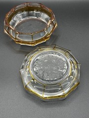 Hand Cut Cased Crystal 2 Piece Set Small Vase And Covered Box Rare And Unique!