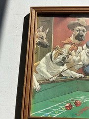 Arthur Sarnoff High Roller Framed Dogs Playing Craps Print Man Cave Art
