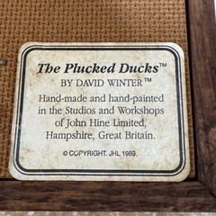David Winter Framed Shadow Box The Plucked Ducks Cottage 1989 Vintage Retired