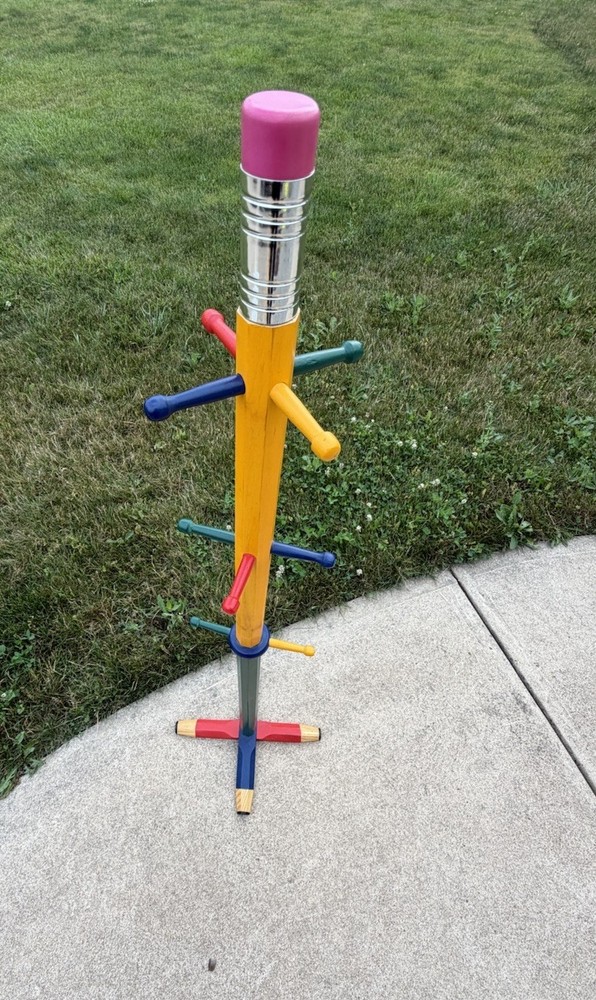Rare 1980s Pierre Sala Art Deco Pencil Memphis Style Coat Rack . Colorful