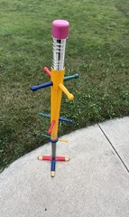 Rare 1980s Pierre Sala Art Deco Pencil Memphis Style Coat Rack . Colorful