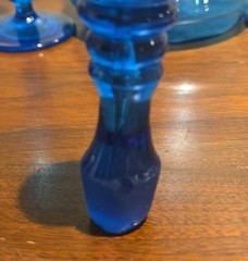 Antique Victorian Mary Gregory Style Glass Decanter w/ Stopper & 2 Glasses