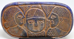 Ancient Central AsianBactrian Antiques King With Guards Story Engrave Relief Til