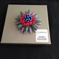 Marni Brooch Royal Blue Elegant Designer Jewelry Used 8.5cm