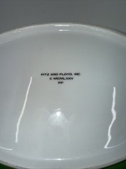 Fitz & Floyd Vintage Circa 1975 RONDELET Tourquoise Oval veggie bowl