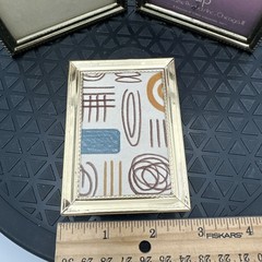 Vintage 3.5×4.5” And 3.5×2.5” Brass Tone Picture Frame Gold USA