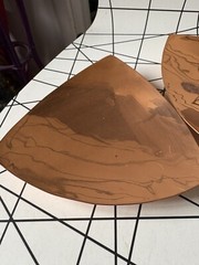 Copper Craft Art trinket Dish X 2 MCM retro modernist triangular