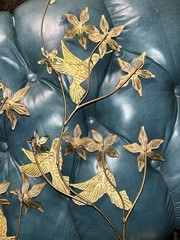 Vintage MCM Metal Hummingbird & Flower 3D Wall Art Decor – Homco