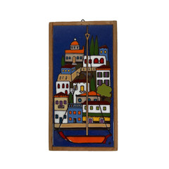 20th Century Greece Art Wall Décor Tile Terracotta Angelo Tsakirakis 8.5 x 4.5