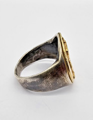 300 BC Ancient Roman Greek High Carat GOLD Silver Ring Erotic Motive Artifact
