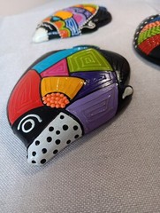 Brazilian Painted Decorative Fish Wall Hangings From JERIARTE of Brazil Set Of 3