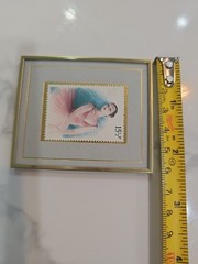 Hanford Heirloom 1982 Stamp Ballerina Great Britain 265/10K Brass Frame.
