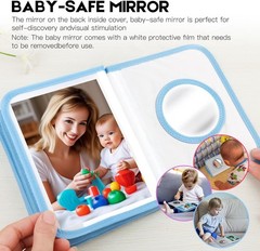 Álbum de fotos para bebés, de tela suave, ideal para baby showers, color azul