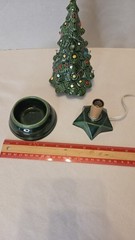 Vintage 1979 AVON Merry Christmas Tree Weiss Made In Brazil Ceramic Handpainted