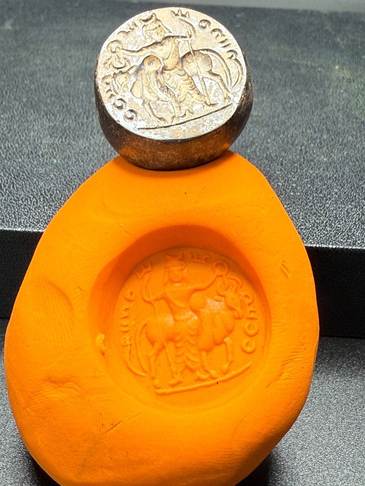 Near Eastern Intaglio Hadeed (hematite) Stone Stamp Seal Bead