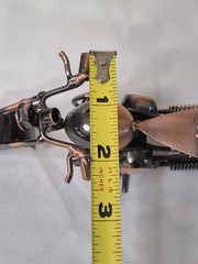 Welded Motorcycle Sculpture Bronze Copper Rolling Wheels Figurine 5 1/2″x 3 1/4″