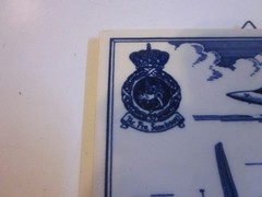 Vintage Delft Blue WINDMILL JET FIGHTER & BOAT Hand Painted 6″ DECORATIVE TILE