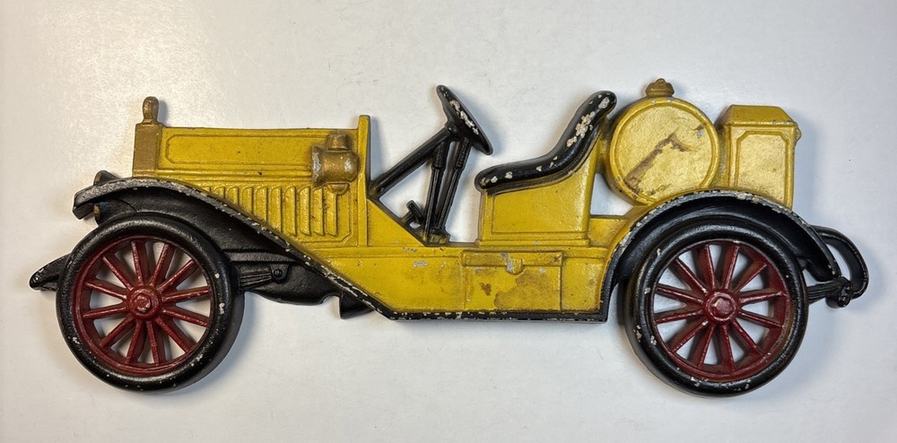 Vintage Sexton Cast Metal Iron Yellow Auto Wall Art Decoration Hanging Plaque