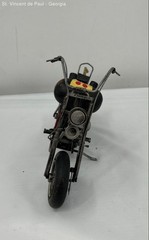 Vintage Motorcycle Metal Art Handcrafted Black Yellow Flame Great Condition 12″