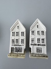 Dexter Bergen Norway Bryggen Miniature Buildings Set Of 7 Handmade 1994 Souvenir