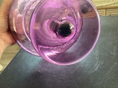 Unbranded Large Purple Glass Pedestal Dish