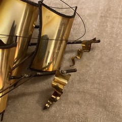 VINTAGE LARGE DEMOTT SHIP SCULPTURE HANDMADE MODERNIST SAIL SHIP SIGNED ORIGNAL