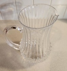 Vintage Crystal Pitcher Clear Glass Water Pitcher