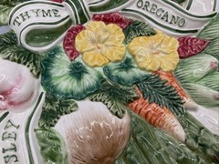 Vtg Fitz and Floyd Classic Herb Garden Thyme Oregano Parsley Canapé Plate 11”