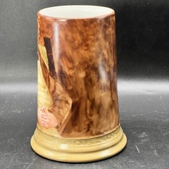 Limoges Tankard Store Keeper Man Smoking Hand Painted William Guerin Co.