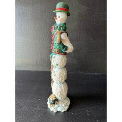 Vintage 2000 Lenox Shamrock Snowman Collectable Figurine Tall Pencil Figure