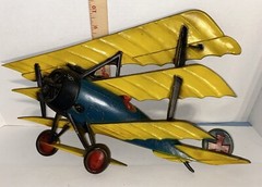 Sexton 1122 1123 1124 Vintage Metal Bi Planes Yellow Red And Green 3 Planes