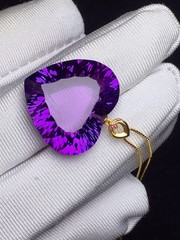 Natural Amethyst Quartz Purple Uruguay heart shape necklaces 18K