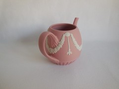 Wedgwood Pink Jasperware 3.75″ Garland Teapot – NO LID