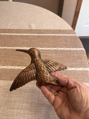 Vintage Homco Plastic Gold Hummingbird Wall Hanging