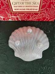 Vintage Avon Gift Of The Sea Soap Dish & Soaps – Beach Iridescent Ocean Shell