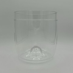 VTG Murano Hand-Blown Clear Glass Modernist Art Vessel W/Bubble Base – 6.5” x 6”