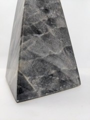 Neoclassical Solid Marble Gray Obelisk SQUARE Base Great Color Veining 5.75″