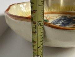 Vintage Hand Painted Italian Floral Dish With Handle 6.75 X 2 Inches