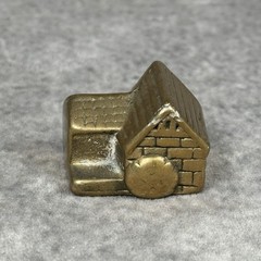 Vintage Set Of 6 Miniature Brass ‘Old Mill’ Buildings Figurines Houses
