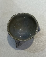 Irish Porcelain Blue Trinket/Salt Bowl with Clover 3 Footed Bowl Made in Ireland