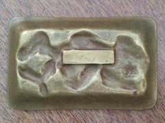 Small Brass Trinket dish *See, Speak, Hear No Evil Monkeys*◾Enamel Ireland Mark