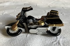 Limoges France Porcelain Motorcycle Trinket Box Rochard Peint Main